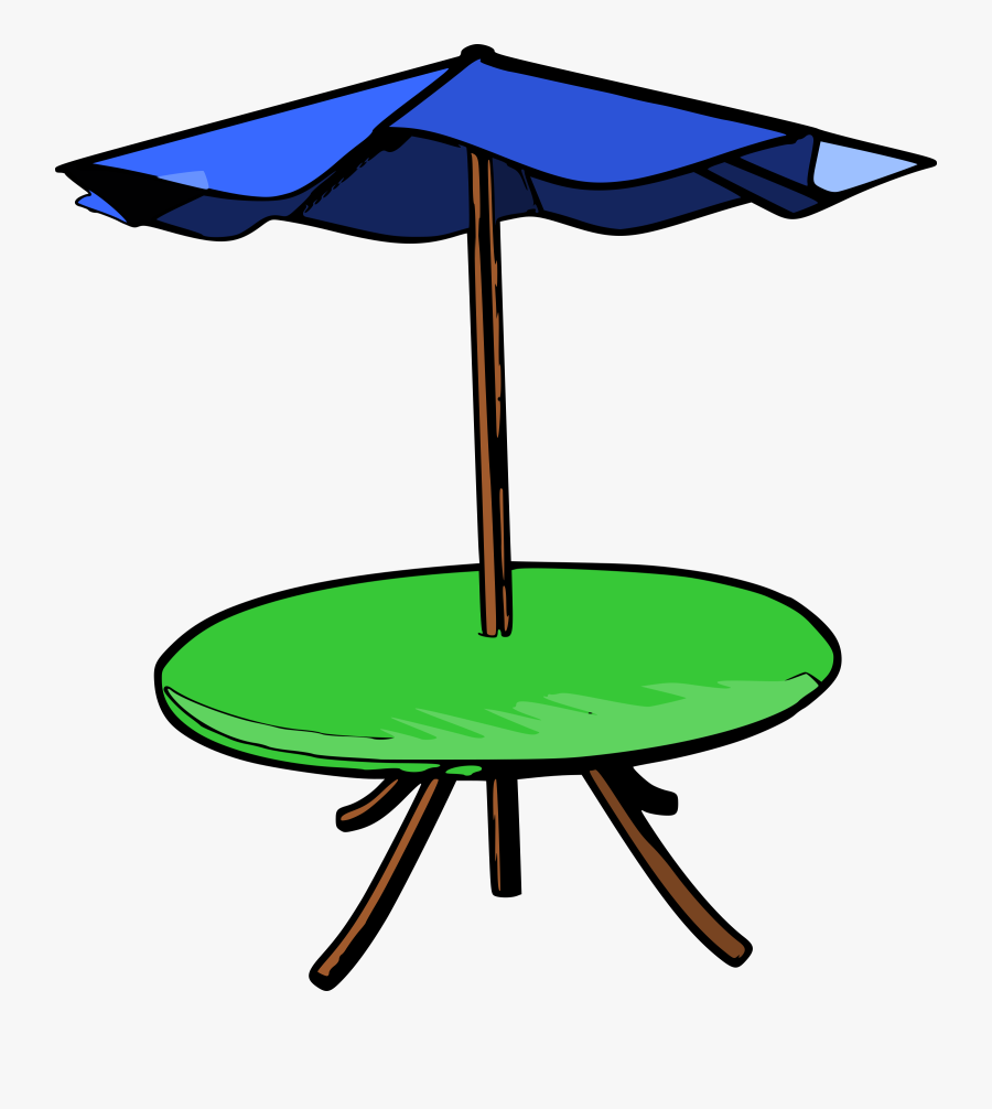 Table Clip Art - Table With Umbrella Clipart, Transparent Clipart