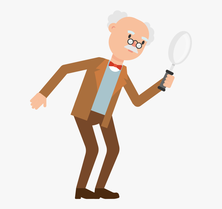 File Professor Holding A - Professor With Magnifying Glass Png, Transparent Clipart