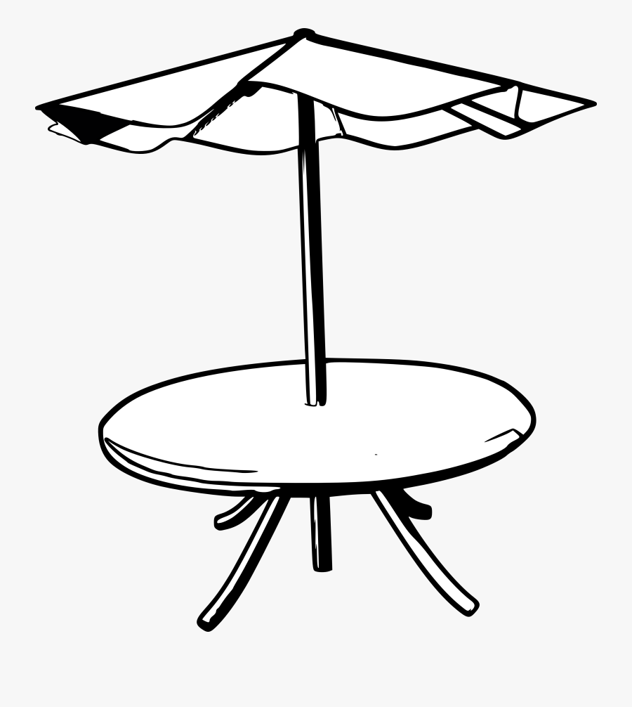 Umbrella Black And White Rain Boots Clipart Black And - Table With Umbrella Drawing, Transparent Clipart