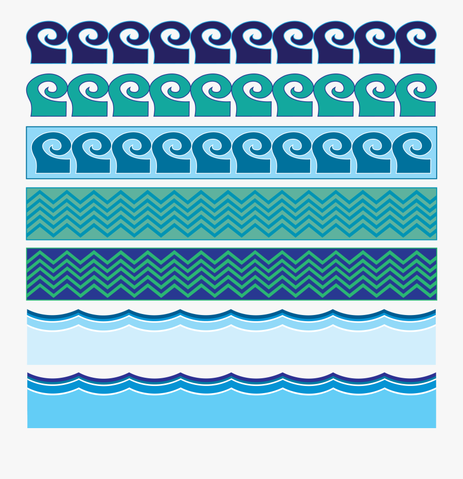 Clip Art Wind Waves Transprent Png - Blue Transparent Border Waves Clipart, Transparent Clipart