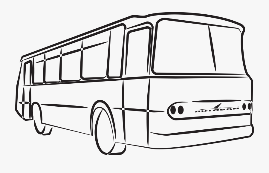 Oakwood Primary School - Black And White Bus Clipart, Transparent Clipart