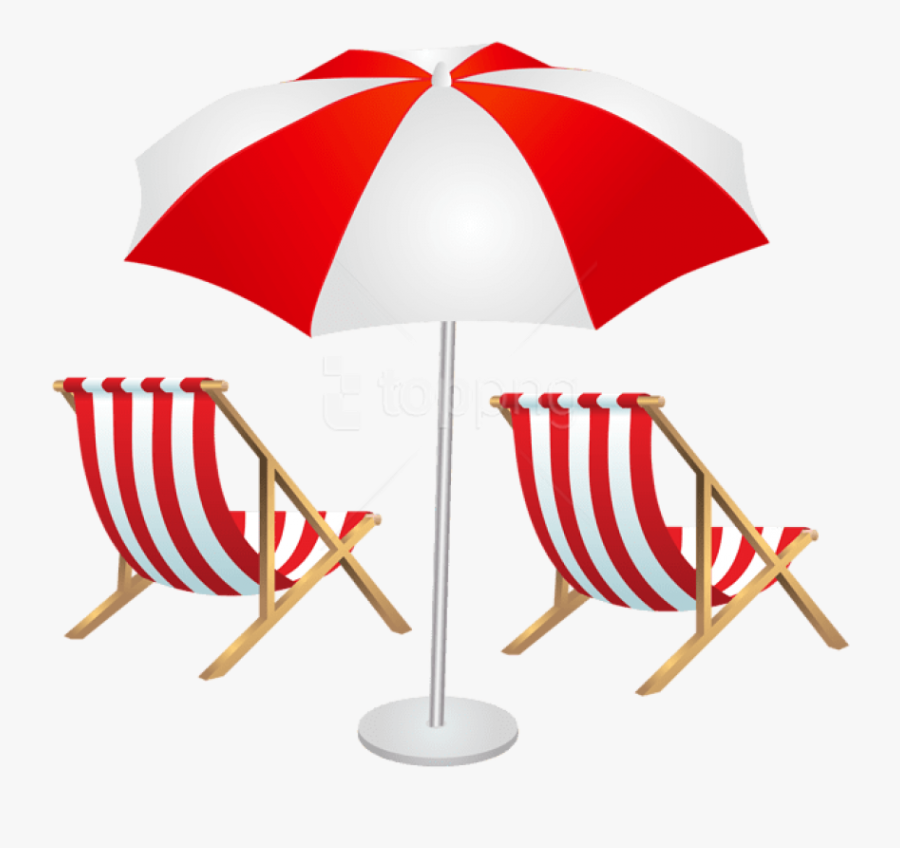 Transparent Beach Clipart Png - Beach Chair With Umbrella Png, Transparent Clipart