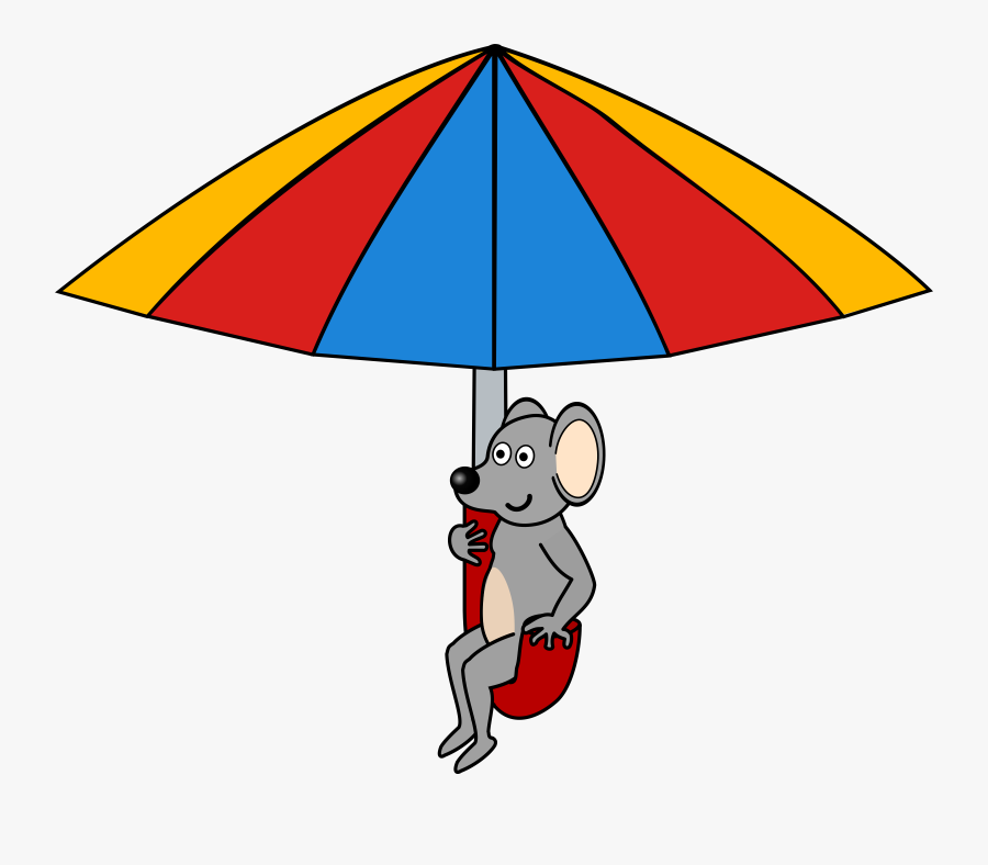 Clipart - Mouse With An Umbrella, Transparent Clipart