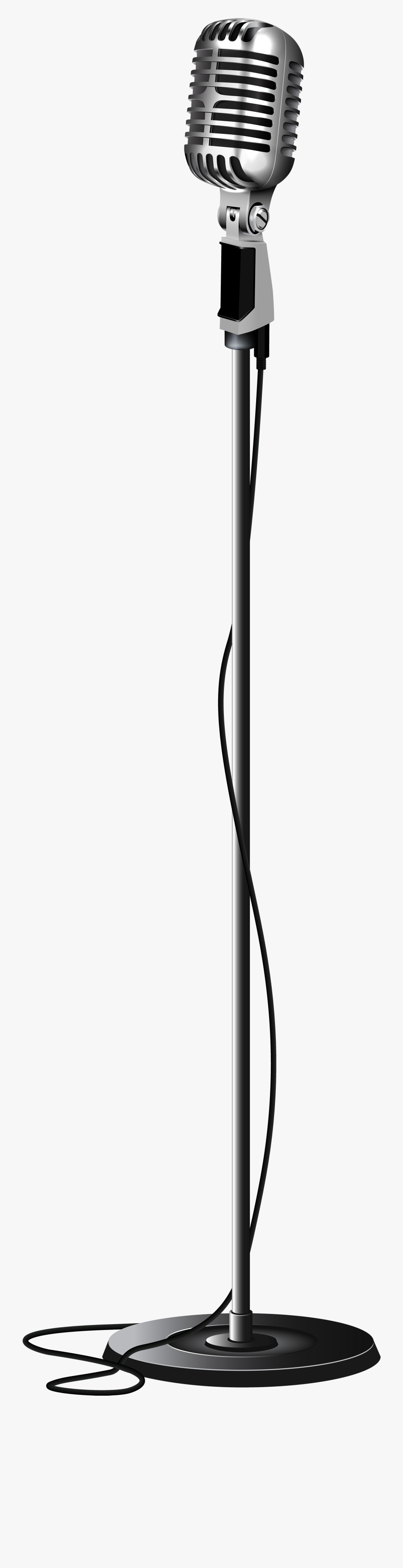 Microphone Clipart Transparent Clipground - Vintage Microphone Stand Png, Transparent Clipart