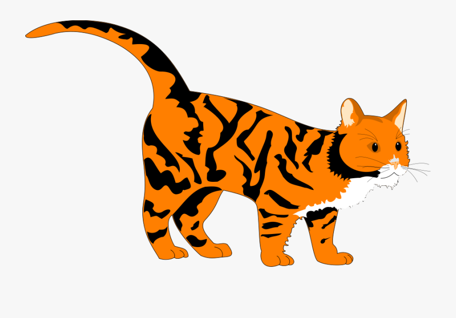 Tiger Clipart, Vector Clip Art Online, Royalty Free - Orange And Black Cat Clipart, Transparent Clipart