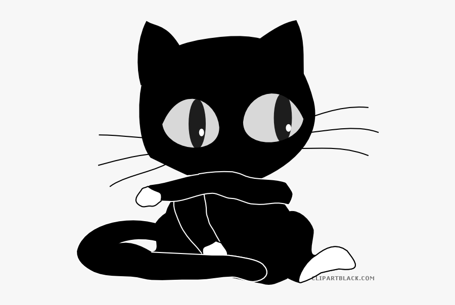 Black Cat Animation Png, Transparent Clipart