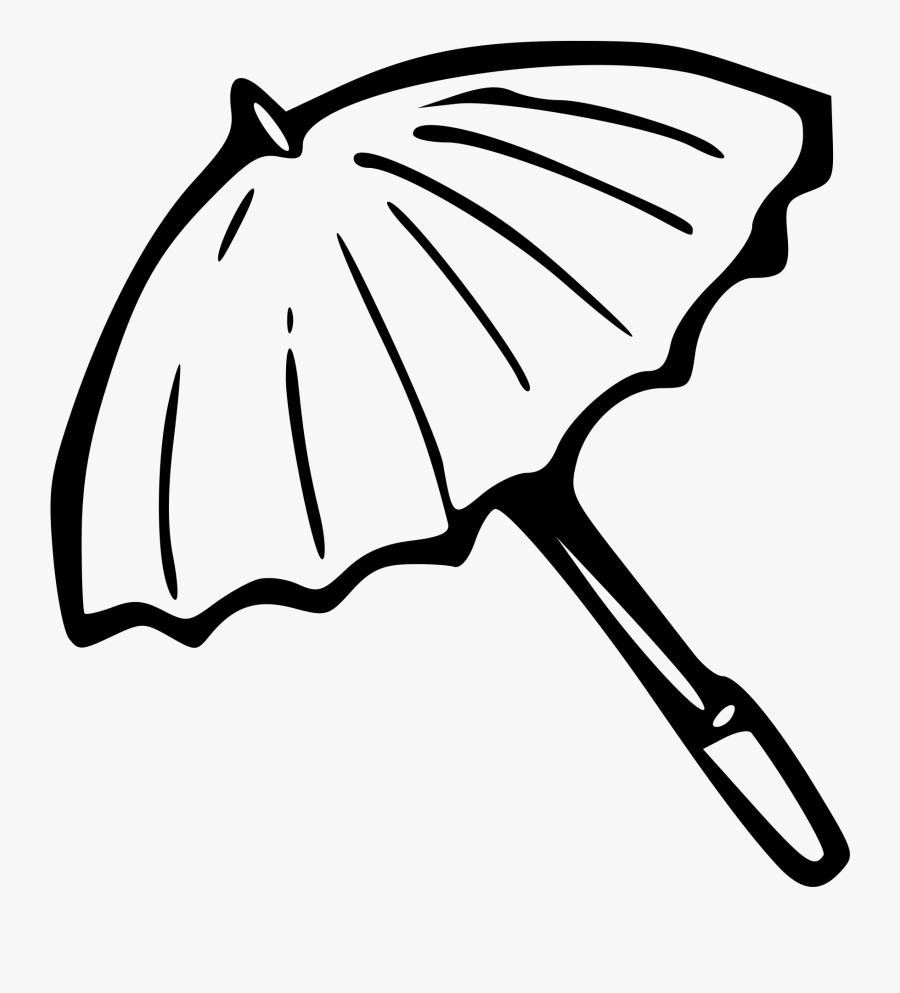 Umbrella Black And White Beach Umbrella Clipart Black - Black And White Umbrella Clip Art, Transparent Clipart