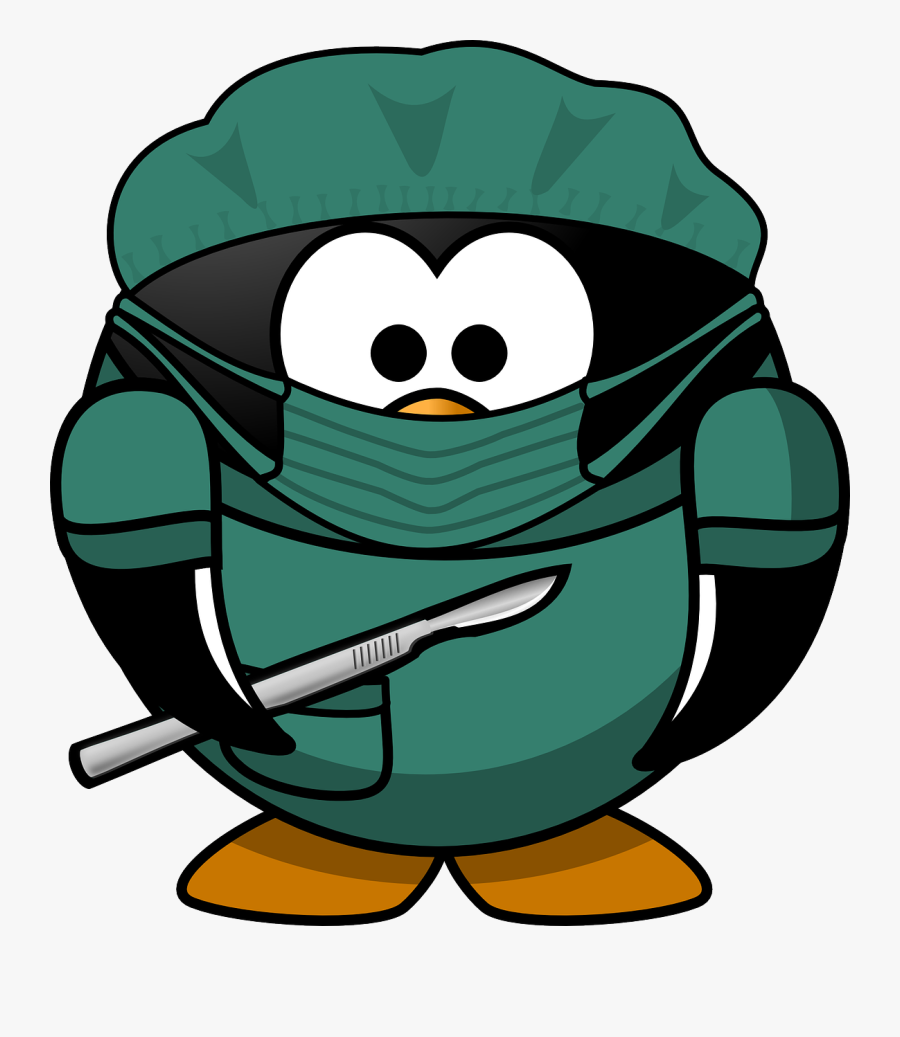 Doctor, Tux, Animal, Bird, Bonnet, Hospital, Mask - Penguin Surgeon, Transparent Clipart