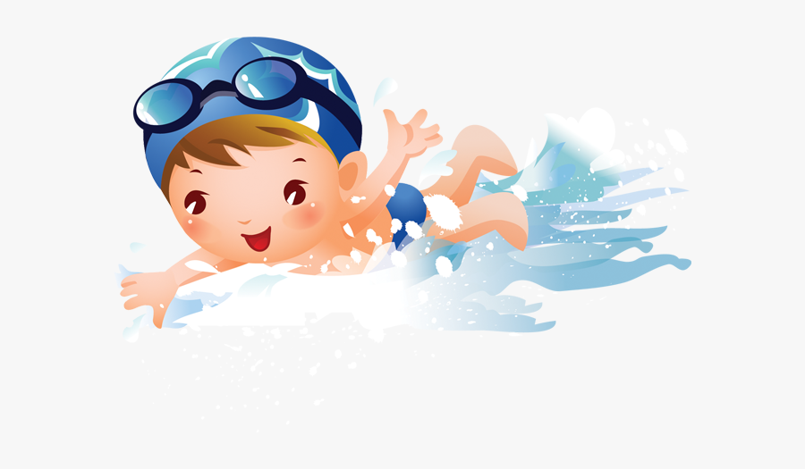 Clip Art Girl Swimming Clipart - Kid Swimming Clipart, Transparent Clipart