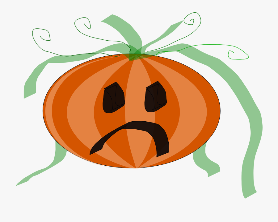 Free Vector Decorated Sad Pumpkin Clip Art - Halloween Sad Face, Transparent Clipart