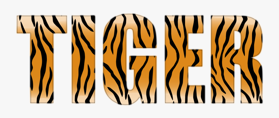 Tiger Stripes On Words, Transparent Clipart