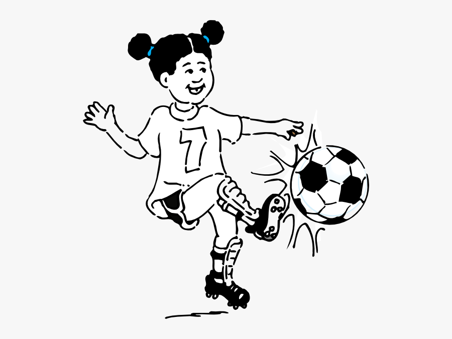 Kicking Clipart Group Clip Art Free Stock - Play Soccer Clipart Black And White, Transparent Clipart