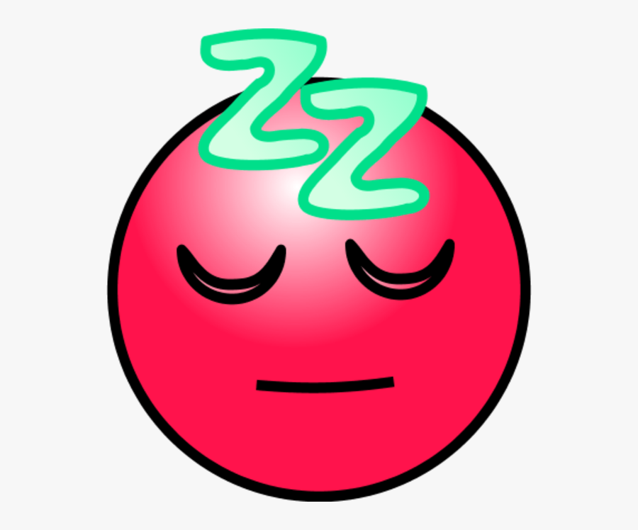 Sleeping Smiley Face Clip Art - Smiley Face Sleeping Red, Transparent Clipart