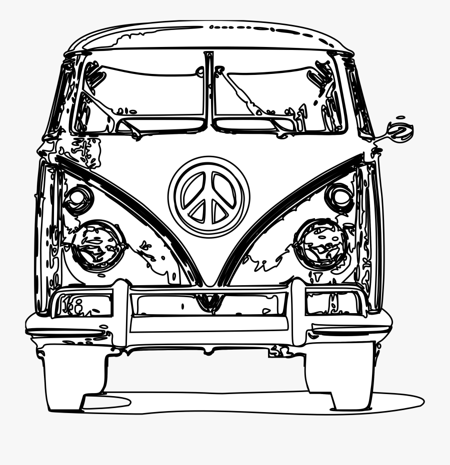 School Bus Clipart Black And White - Volkswagen Black And White, Transparent Clipart