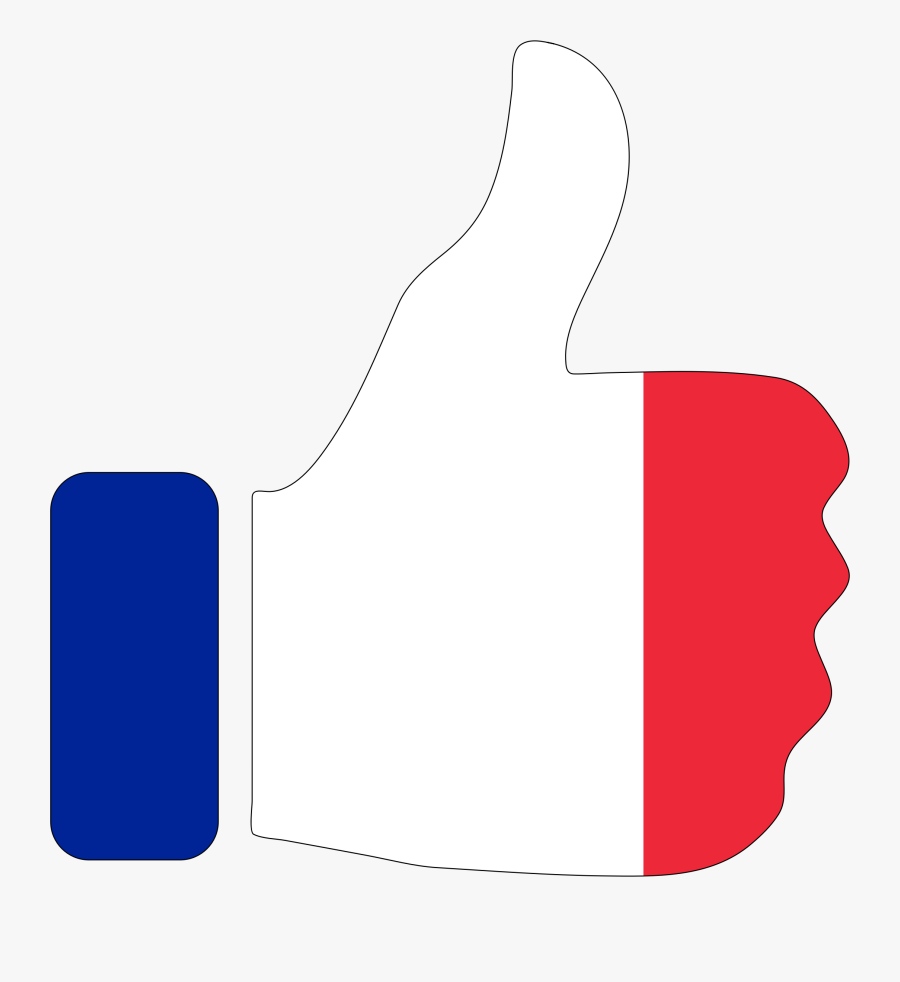 Thumbs Up France With Stroke Clip Arts - Thumbs Up French Flag, Transparent Clipart