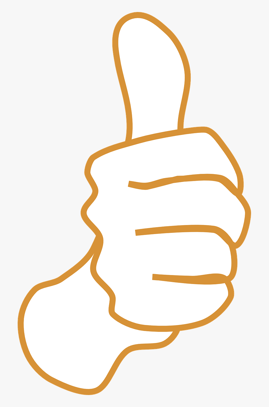 Thumb Brown Okay Free Picture - Cartoon Thumbs Up Black Background, Transparent Clipart