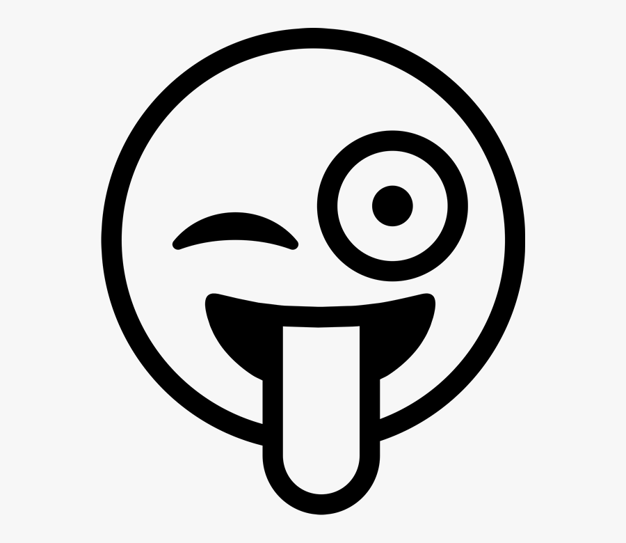 Cool Sun Blinking Eye Clipart - Emoji Clipart Black And White, Transparent Clipart