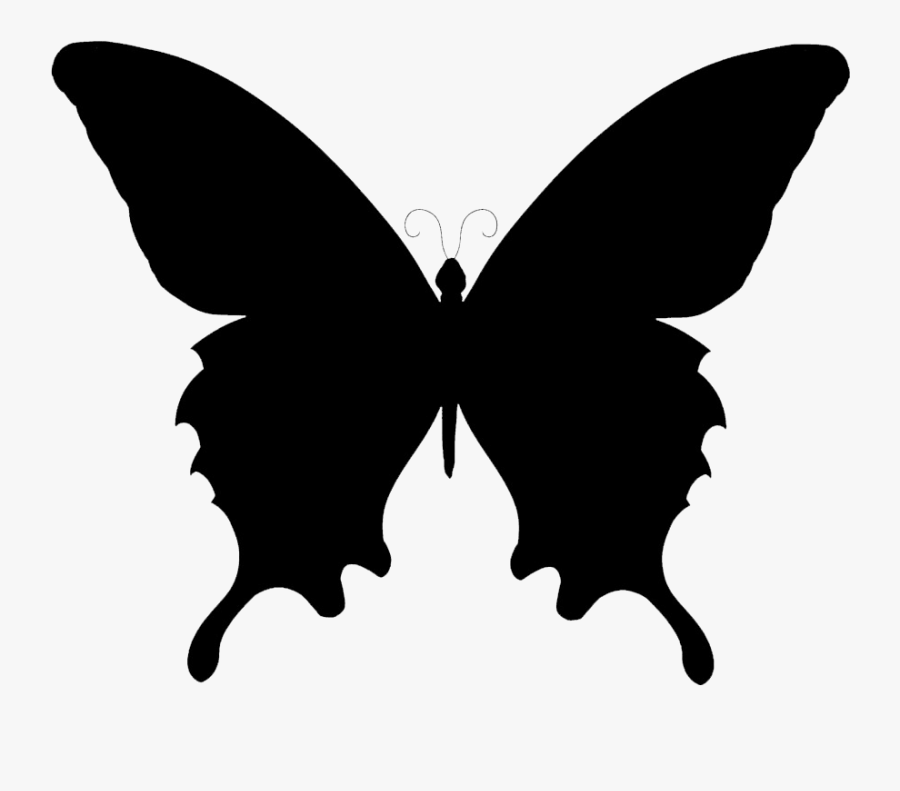 Butterfly Clipart Black And White - Silhouette Butterfly Vector Png, Transparent Clipart