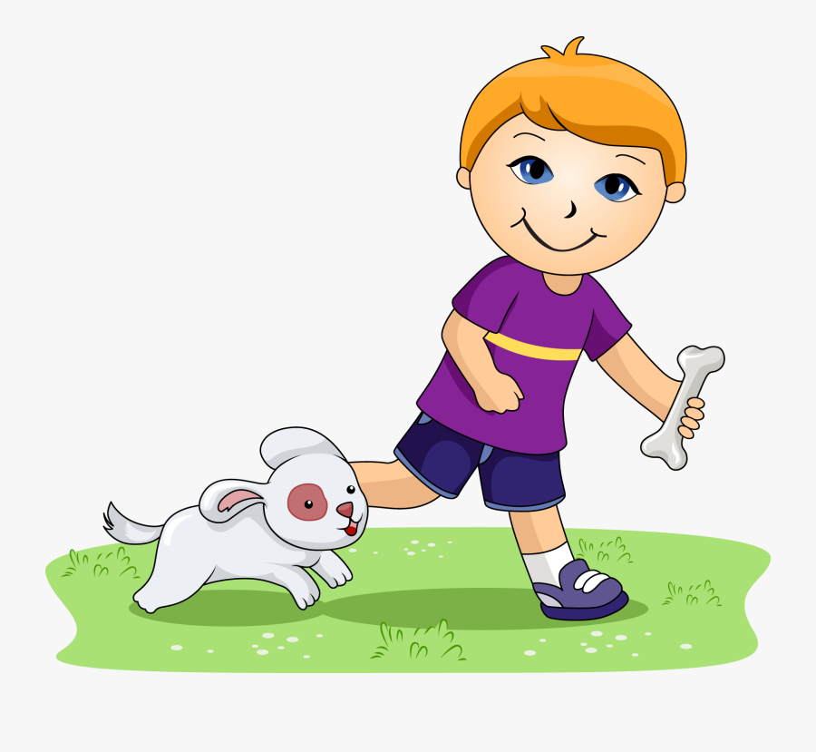 Dog Clipart For Kids - Playing With Dog Clipart, Transparent Clipart