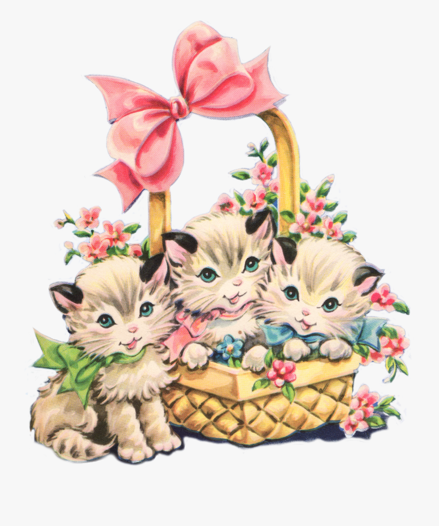 Free Vintage Borders Clip Art - Vintage Kitten Clipart, Transparent Clipart