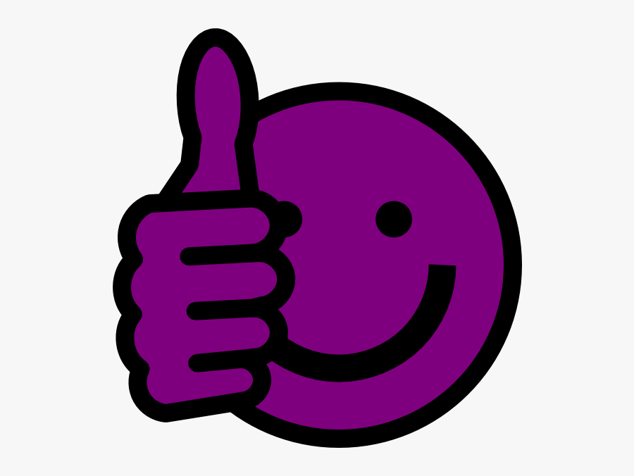 Smiley Face Thumbs Up Clipart - Purple Smiley Face, Transparent Clipart
