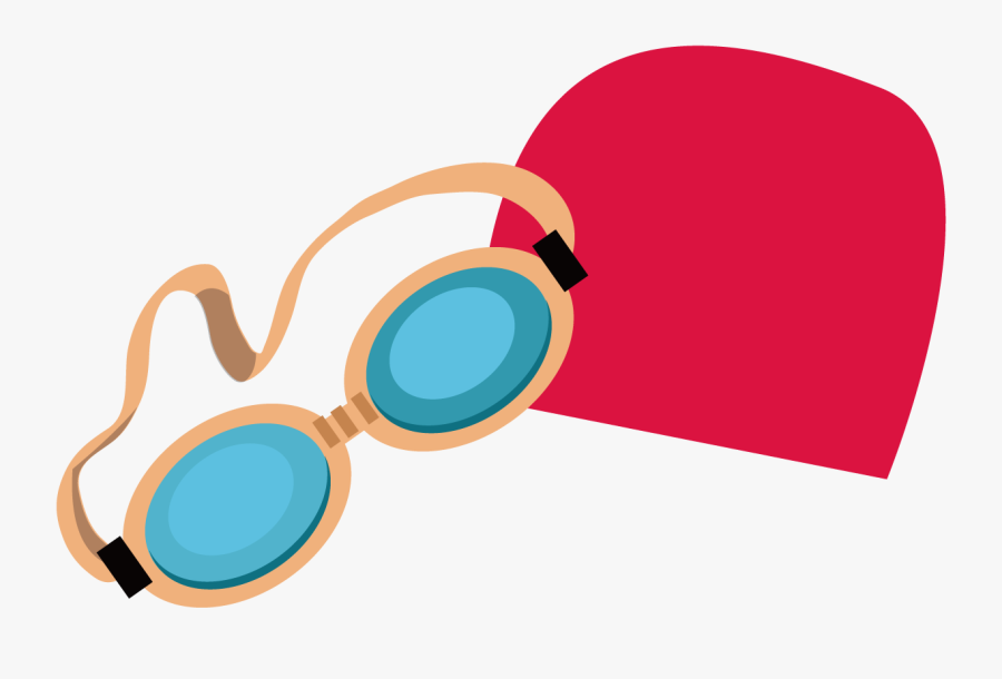 Swim And Cap Goggles Glasses Swimming Clipart - Swim Cap And Goggles Clipart, Transparent Clipart