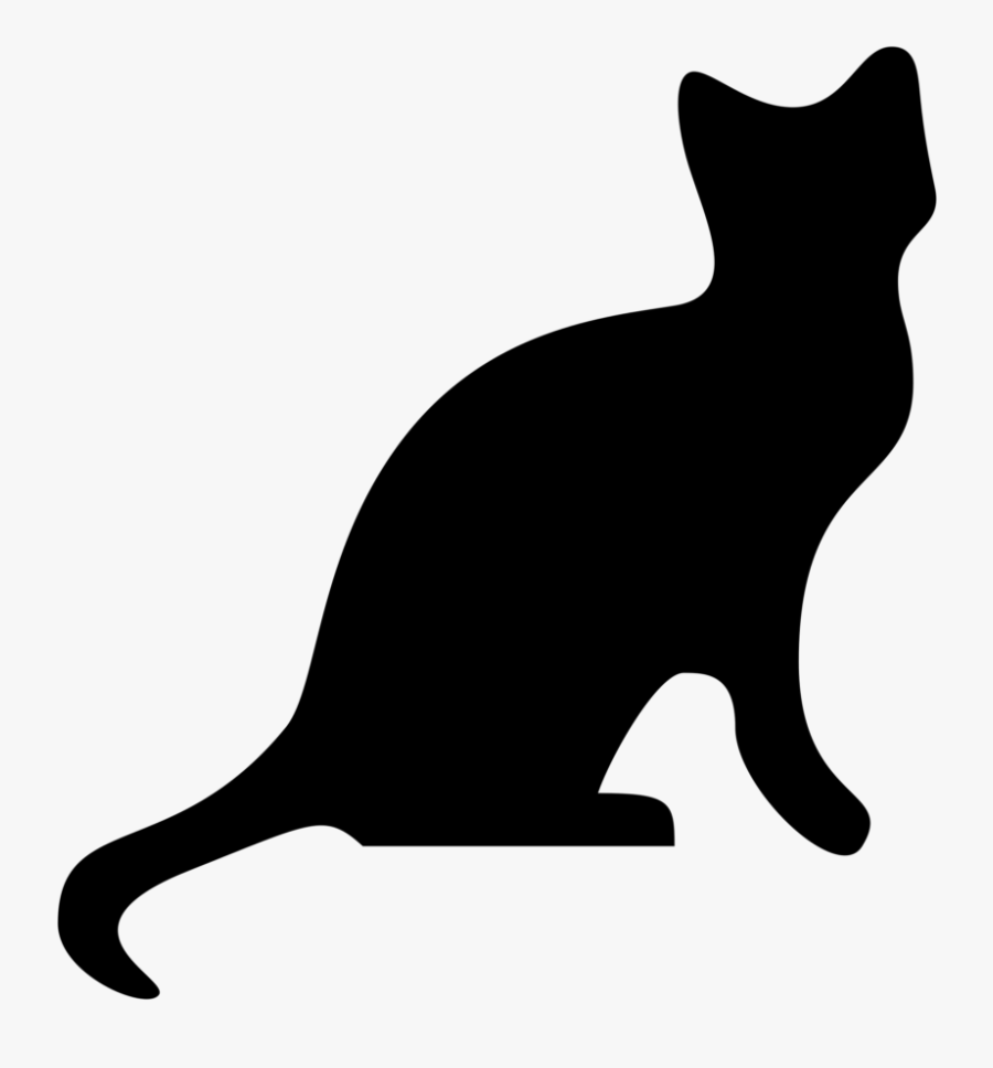Cat Clipart Download - All Black Cartoon Cat, Transparent Clipart