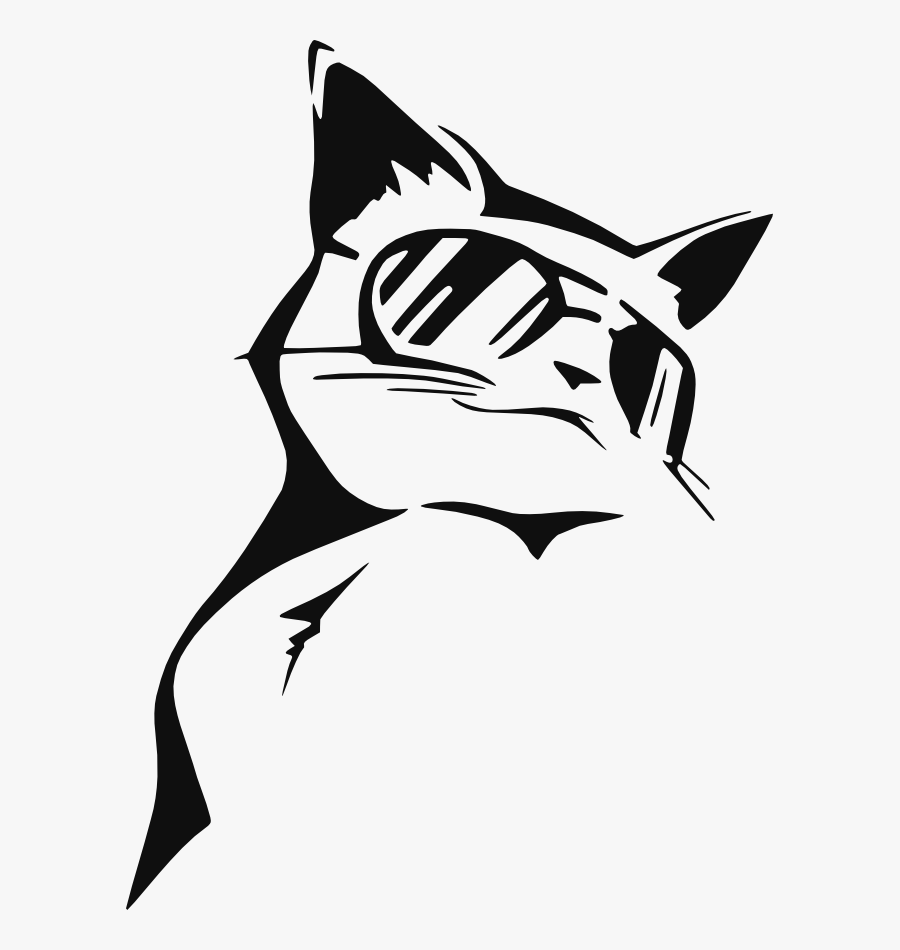 Stencil Coolcat By - Cool Cat Stencil, Transparent Clipart
