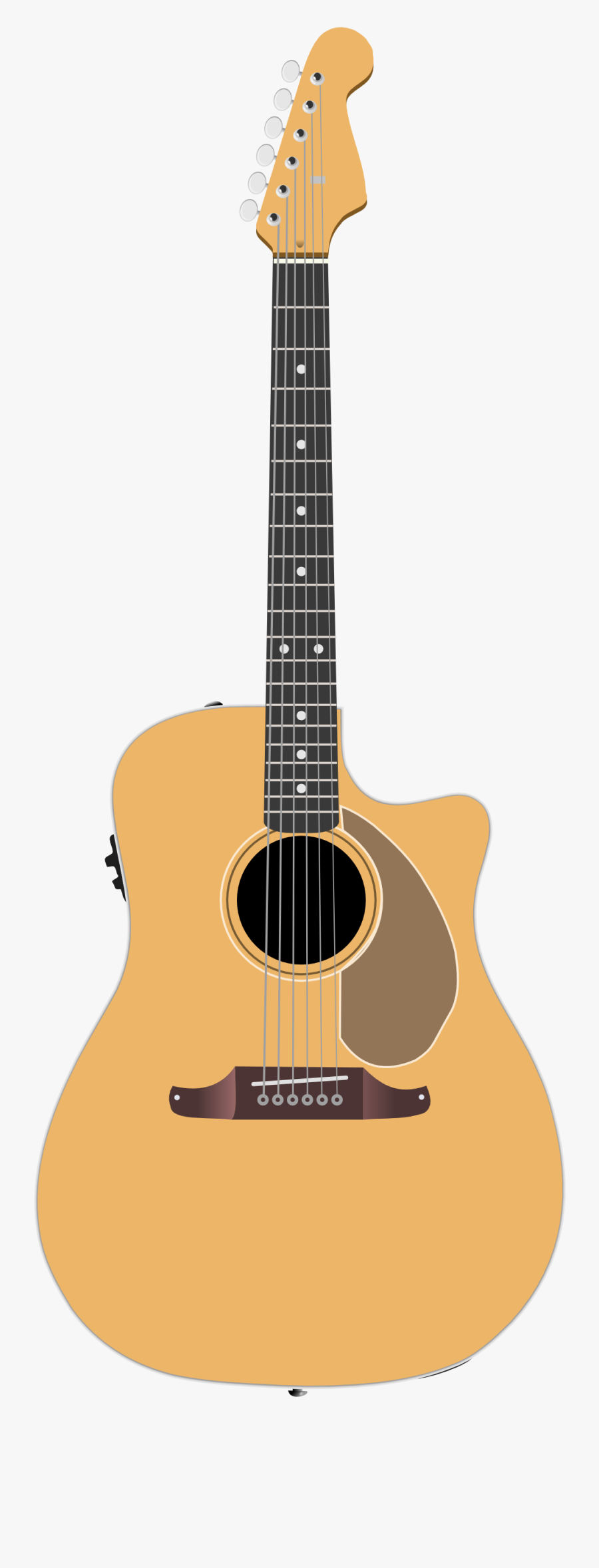Acoustic Guitar Clipart Real Guitar - Guitar Cartoon Png Hd, Transparent Clipart