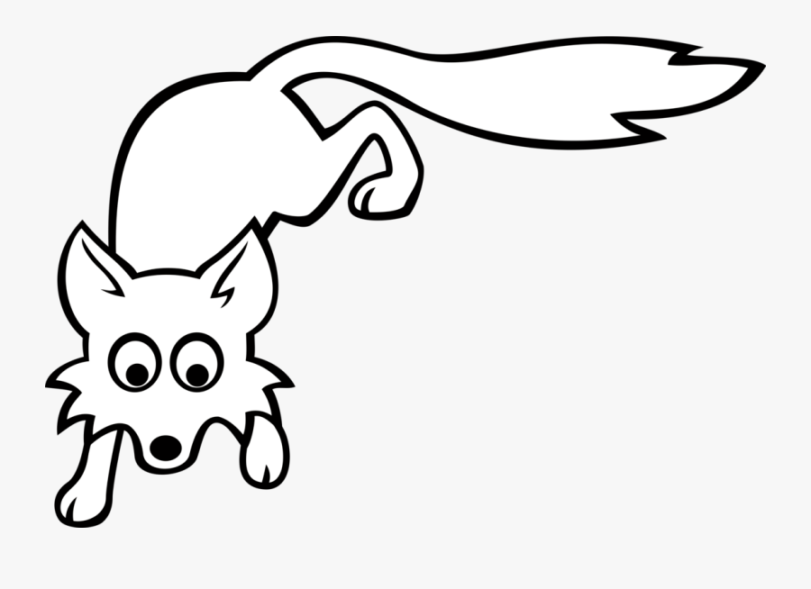 Climbing Fox - Clipart Black And White Fox, Transparent Clipart