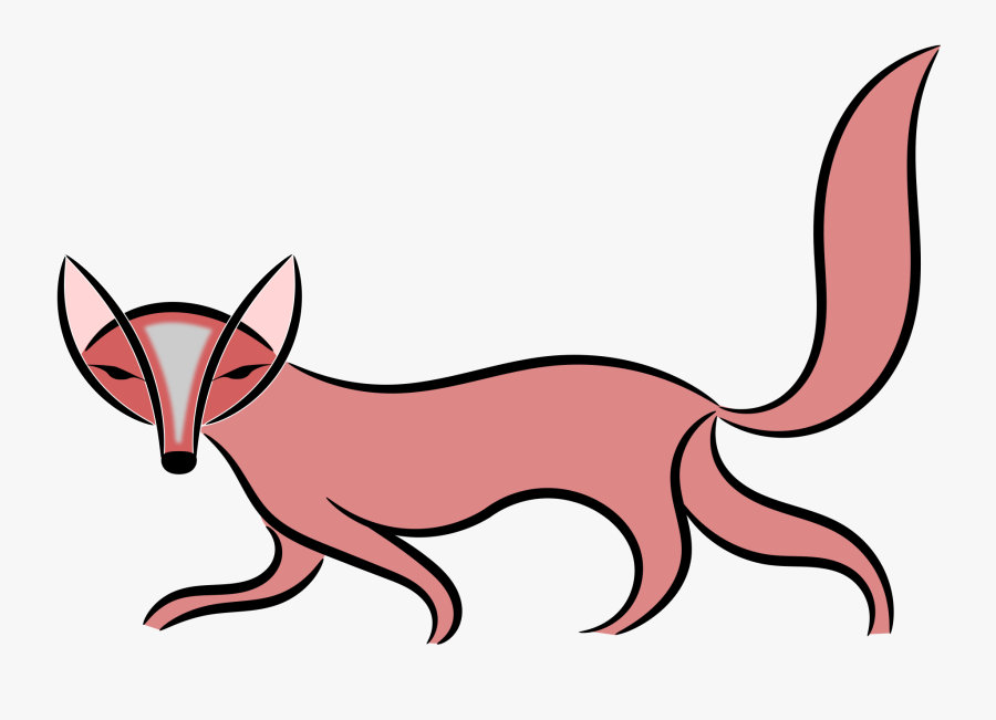 Line Art,wildlife,fox - Cartoon Fox No Background, Transparent Clipart