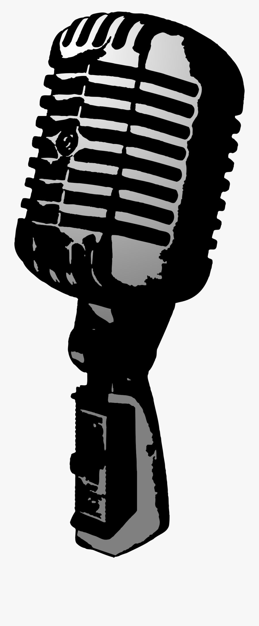 Studio Mic Clip Art - Old School Microphone Black, Transparent Clipart