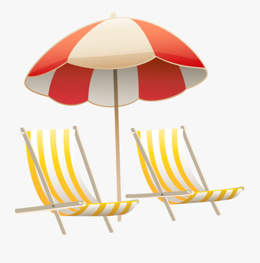 Beach Chair And Umbrella Clip Art, Transparent Clipart