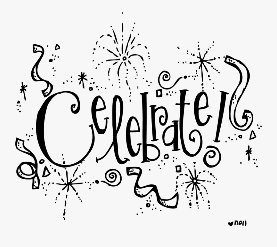 Thanksgiving Black And White Birthday Clip Art Black - Confetti Clipart Black And White, Transparent Clipart