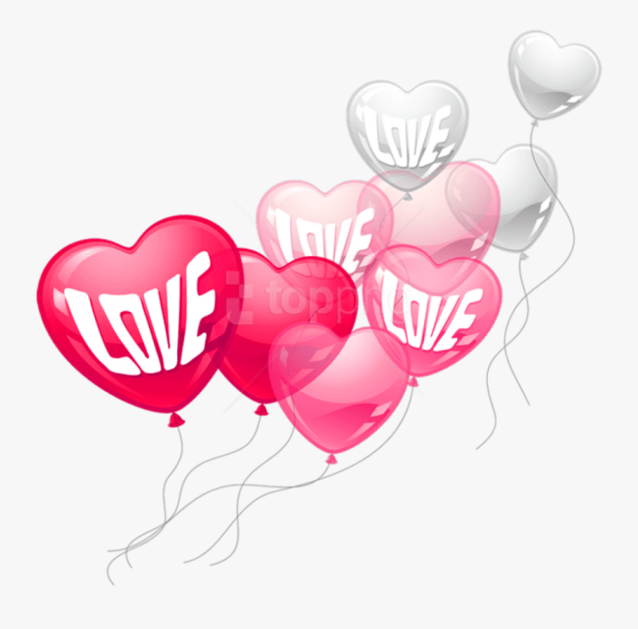 Balloons Heart Shape Png, Transparent Clipart