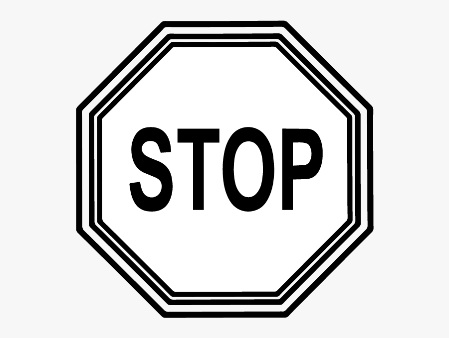 Stop Sign Template Printable - Stop Sign Clipart Black And White, Transparent Clipart