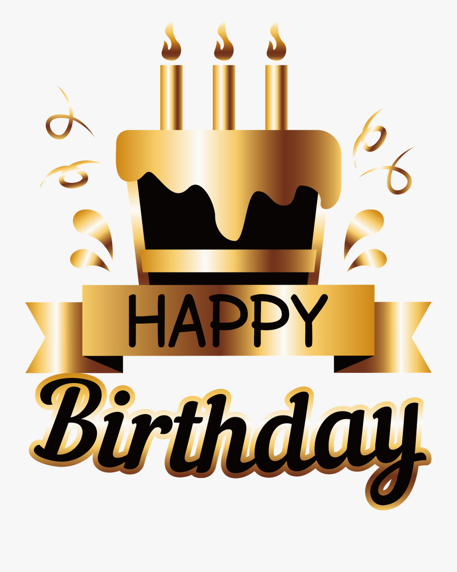 Birthday Clipart, Birthday Wishes, Birthday Board, - Gold Happy Birthday Png, Transparent Clipart