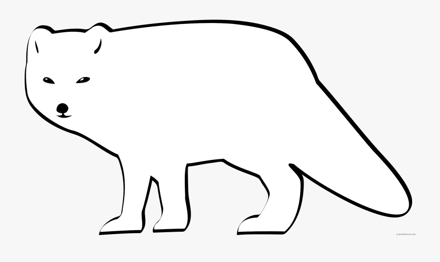 Fox Black And White Arctic Fox Clipart - Outline Of A Arctic Fox, Transparent Clipart