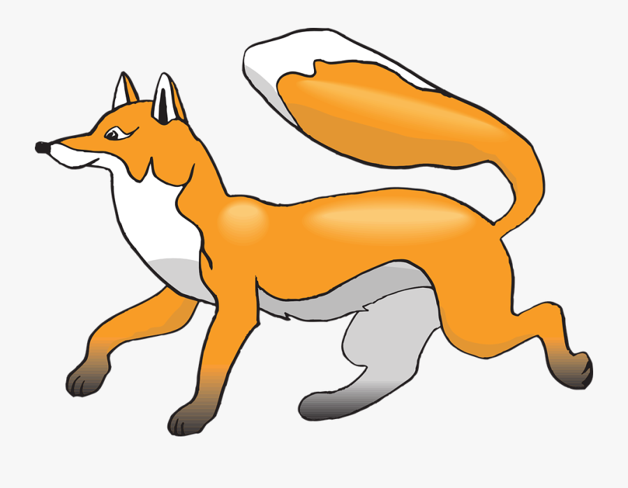 Fox Clipart Walking - Fox Running Clipart Png, Transparent Clipart