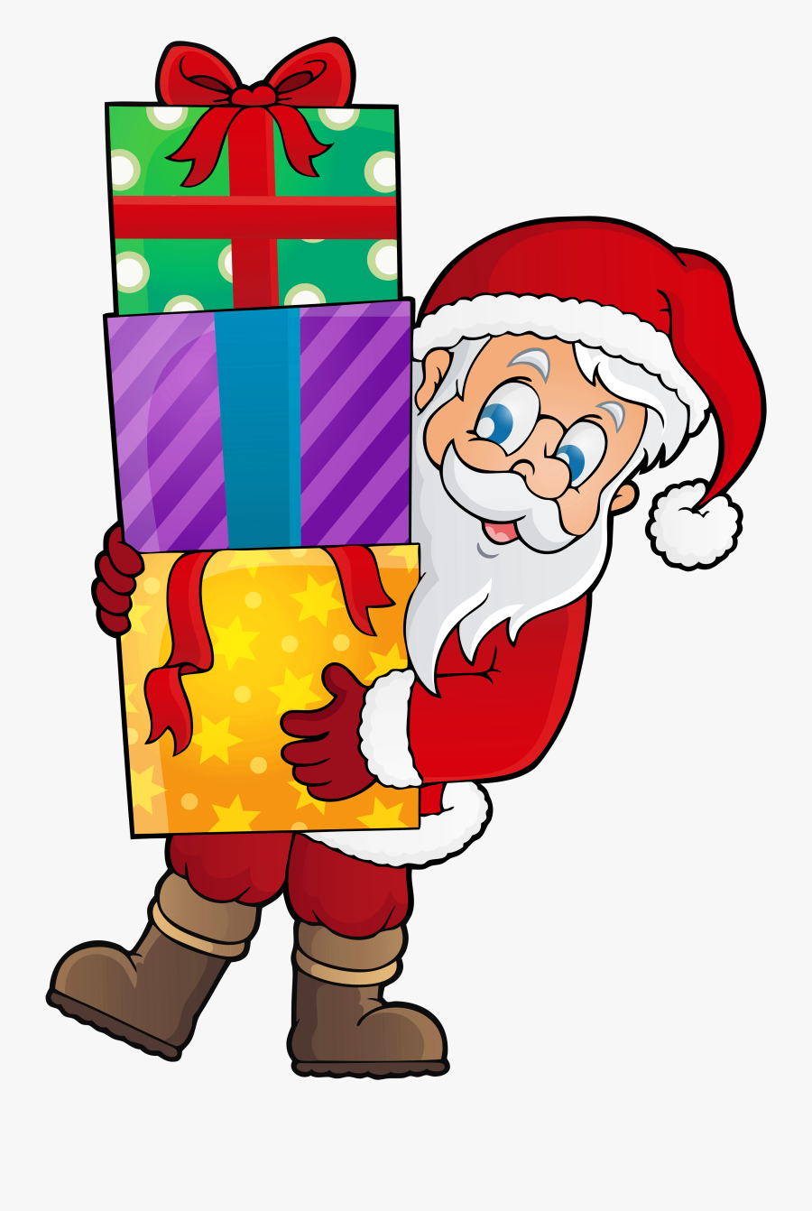 Santa With Presents Clipart, Transparent Clipart