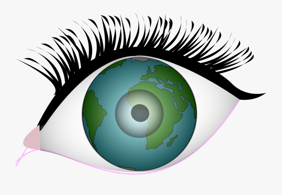 Transparent Eye Clipart - Earth In A Eye Drawing, Transparent Clipart