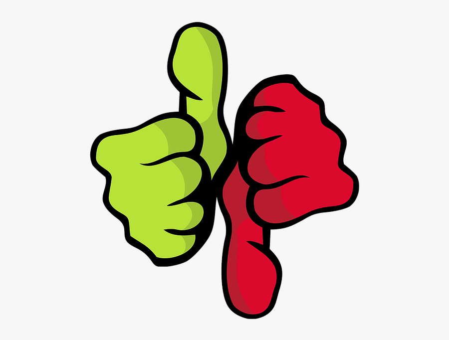 Transparent Thumbs Down Clipart - Right And Wrong Transparent, Transparent Clipart