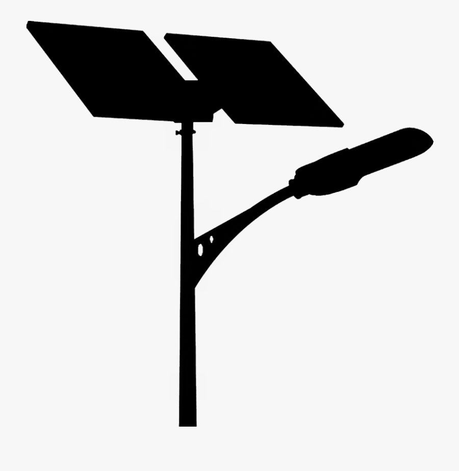 Solar Street Light Silhouette, Transparent Clipart