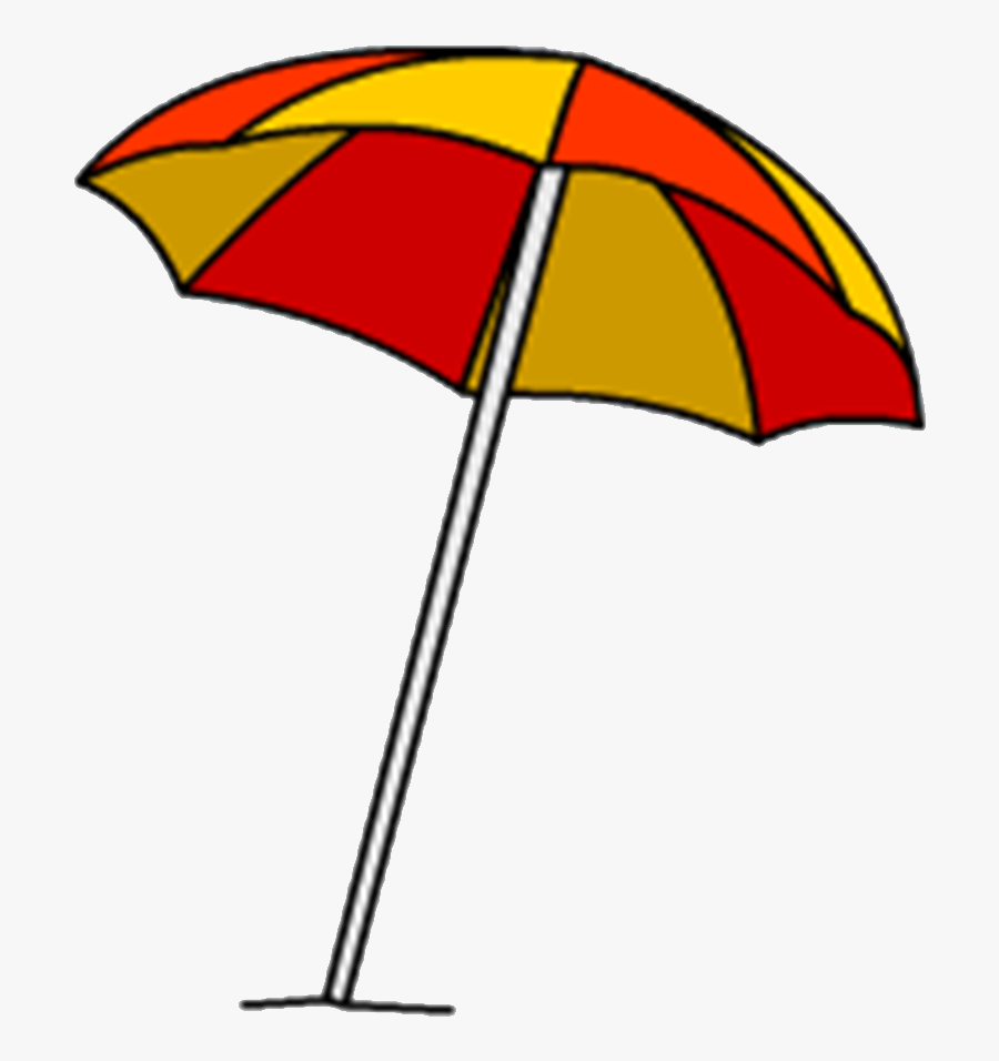 Transparent Kids At The Beach Clipart - Cartoon Beach Umbrella Transparent Background, Transparent Clipart