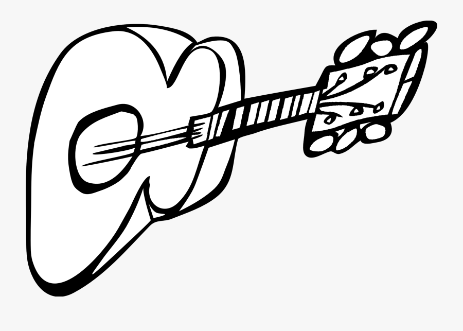 Guitar - Clipart - Black - And - White - Guitar Clip Art, Transparent Clipart