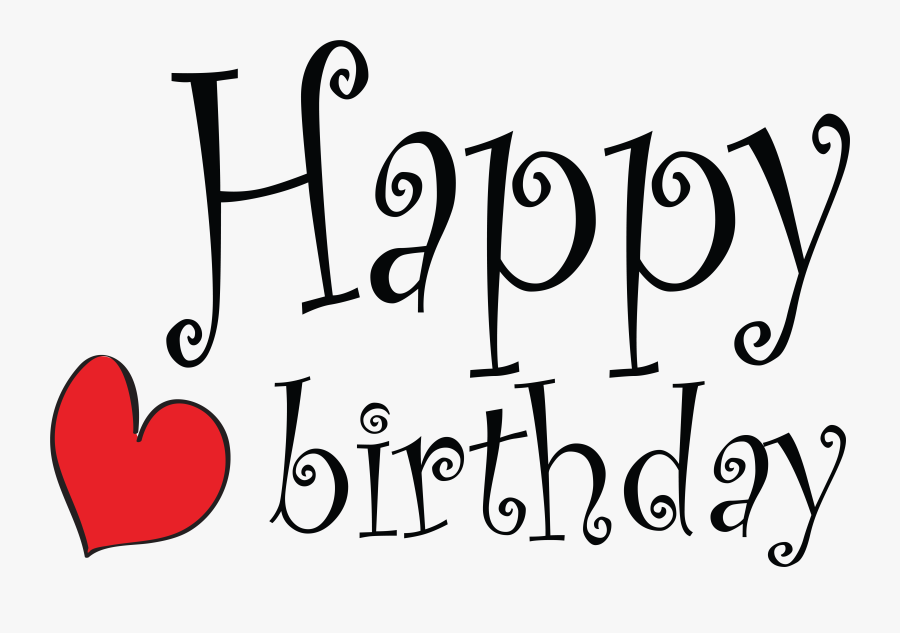 Cute Happy Birthday Clipart Pictureu200b - Heart, Transparent Clipart