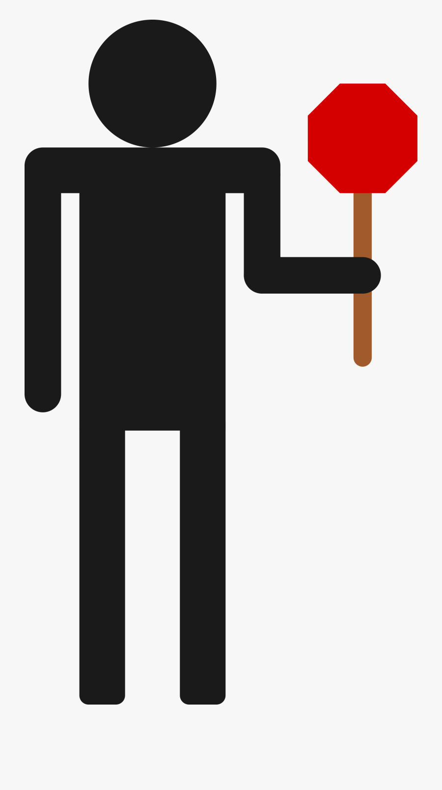 Stop Sign Clip Art Holding - Stop Sign On Stick, Transparent Clipart