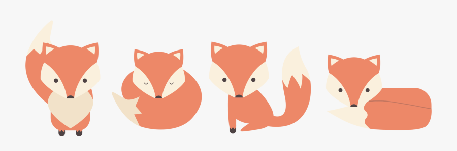 Poses Big Image Png - Cartoon Of Foxes Clip Art, Transparent Clipart