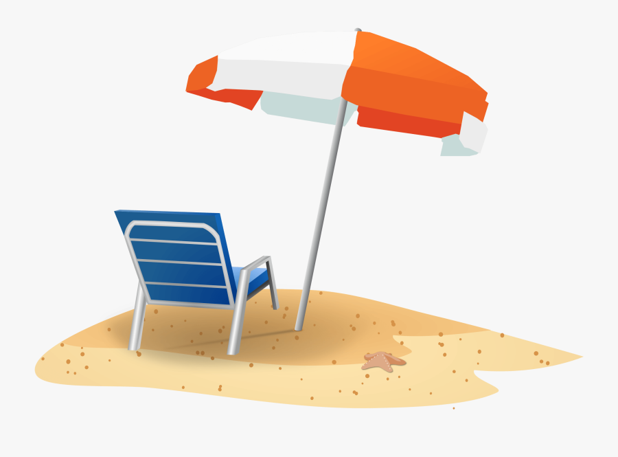 Beach Chair And Umbrella Clipart - Vacation Png, Transparent Clipart