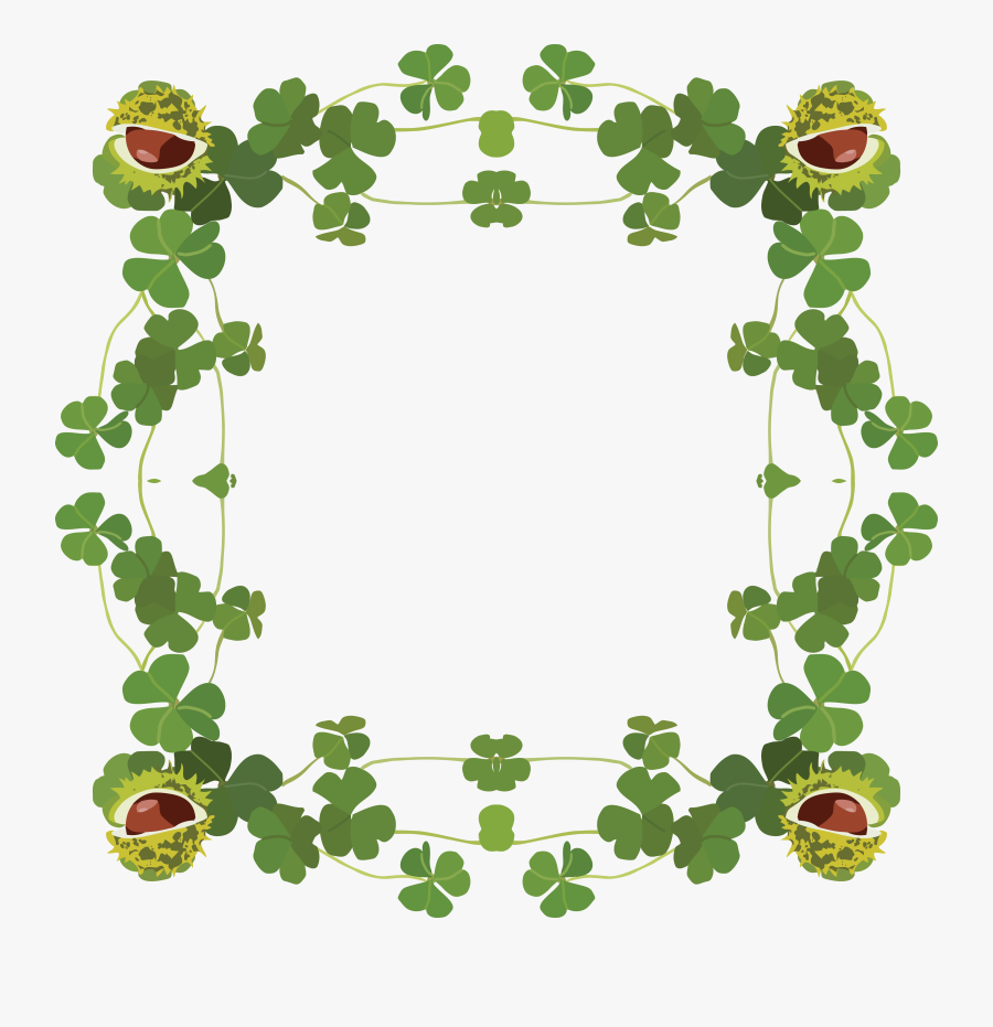 Transparent Four Leaf Clover Clipart - Free Shamrock Border Clipart, Transparent Clipart